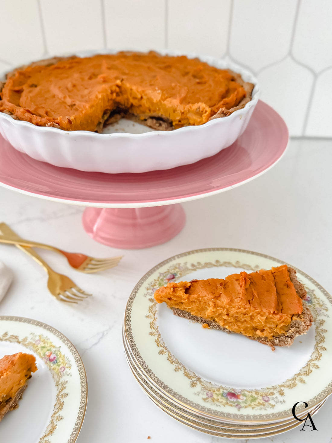 Sweet Potato Tart with Blood Orange Infused Olive Oil Crust