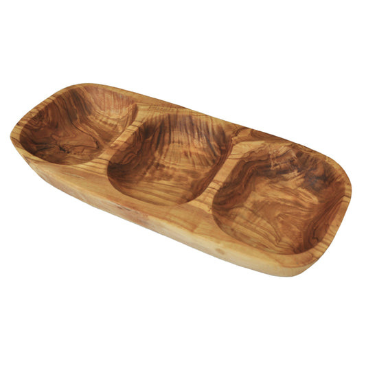 Three Compartment Wooden Tray