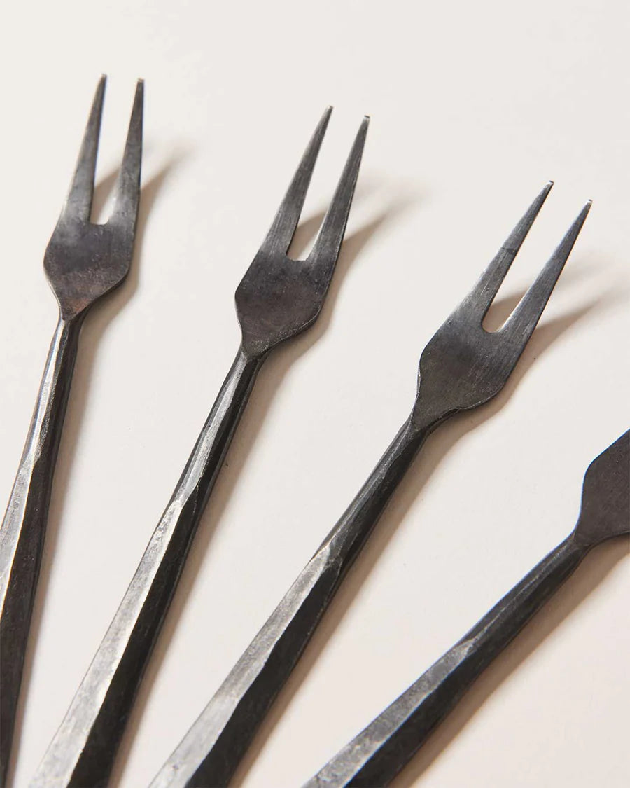 Farmhouse Pottery Forged Appetizer Forks (Set of Four)